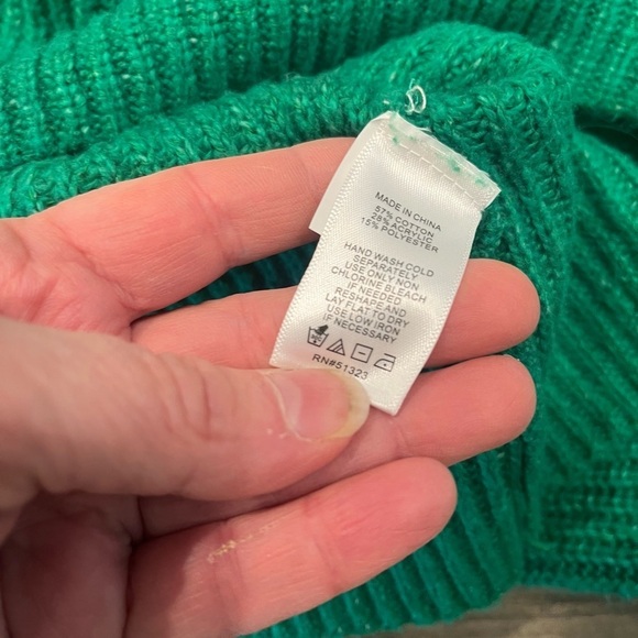 Cece Green Bobble Stitch Dot Sleeve Pullover Sweater Mockneck Women’s Size XS - Picture 7 of 8